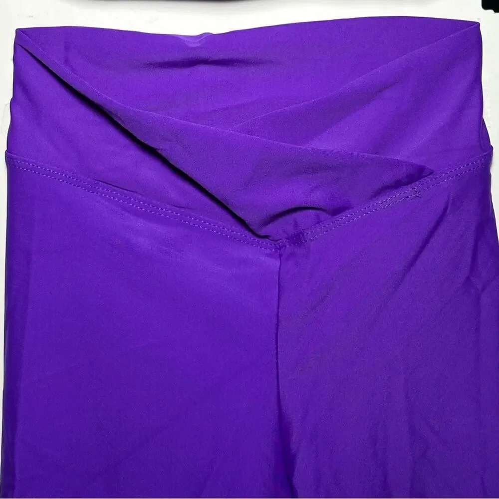 SET Theatricals dance 2 piece Purple Red Dancewear Crop Top Biker Shorts adult
